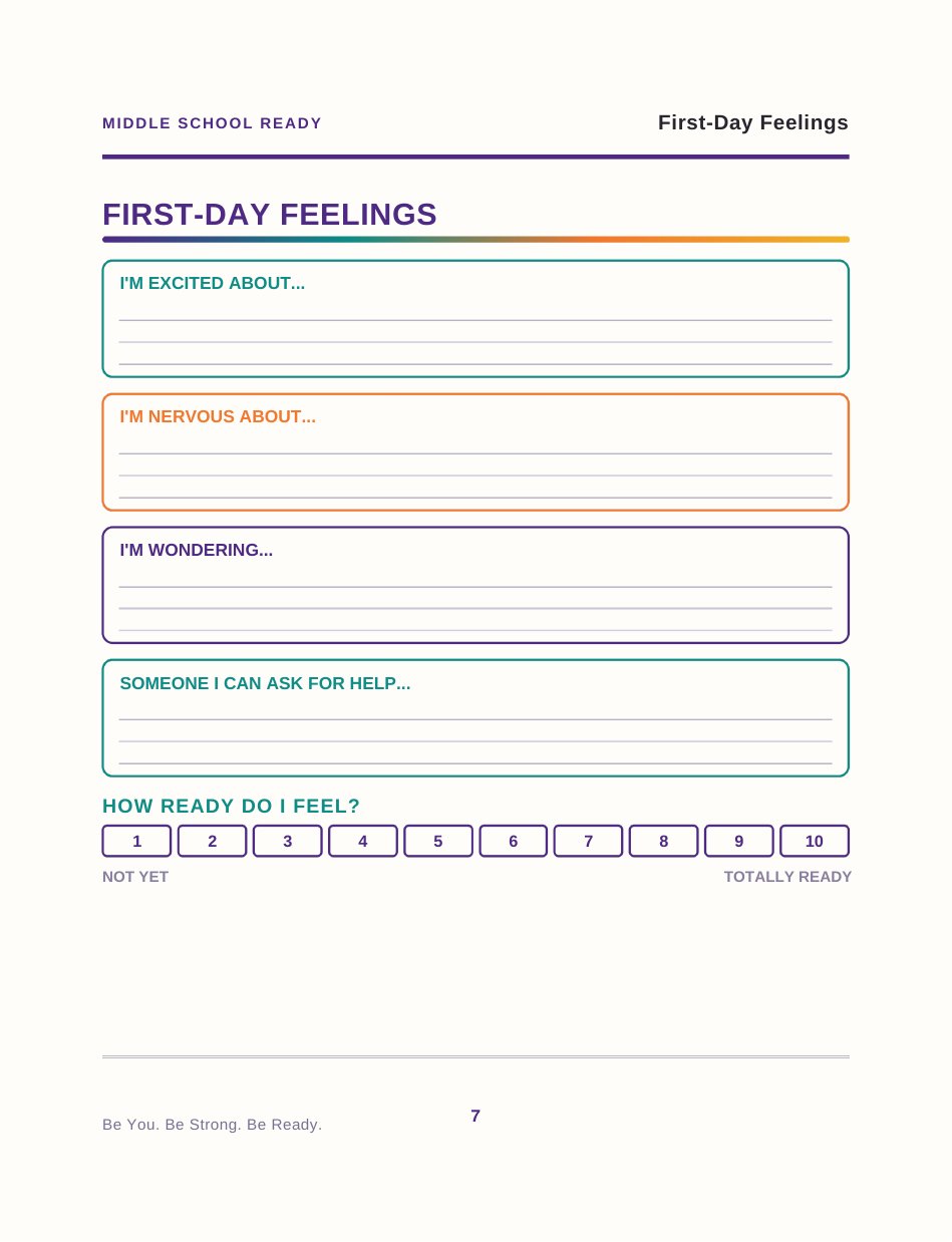 Sample page 1 from Middle School Ready
